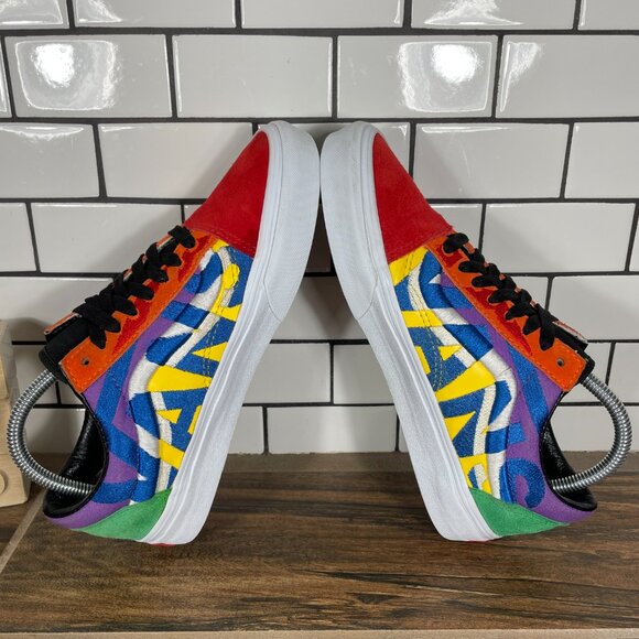 Vans Old Skool Mens Size 6.5 Shoes Multicolor Suede Canvas Statement Sneakers - Picture 5 of 15